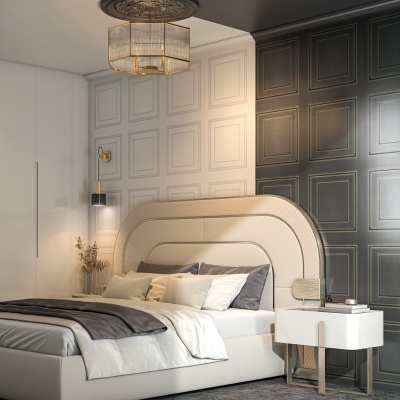 Обои виниловые Буазери мотив, белый