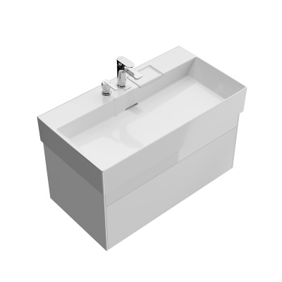 Тумба LOGICA подвесная 2 ящика 90 см, белоснежный Тумба LOGICA подвесная 2 ящика 90 см, белоснежный