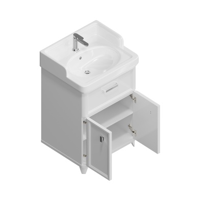 Тумба POMPEI напольная с ящиком и дверцами 60, белая глянцевая Тумба POMPEI напольная с ящиком и дверцами 60, белая глянцевая