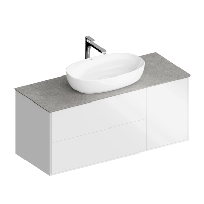 Тумба PLAZA Modern подвесная с ящиками 120, белая