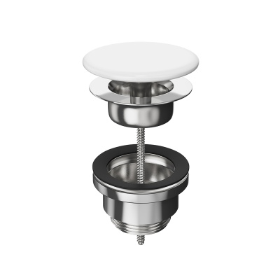 Донный клапан с керамической крышкой, белый глянцевый Донный клапан с керамической крышкой, белый глянцевый