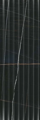 Греппи черный структура глянцевый обрезной 40x120x1,2
