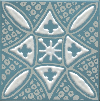 Декор Бахия 2 бирюзовый глянцевый 9,8x9,8x0,7 Декор Бахия 2 бирюзовый глянцевый 9,8x9,8x0,7