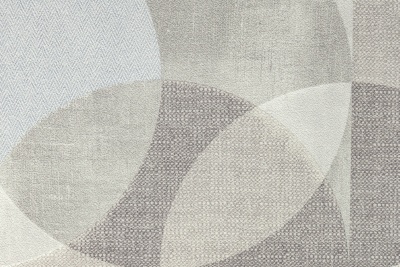 Обои виниловые на флизелиновой основе Шафран мотив, серый, круги