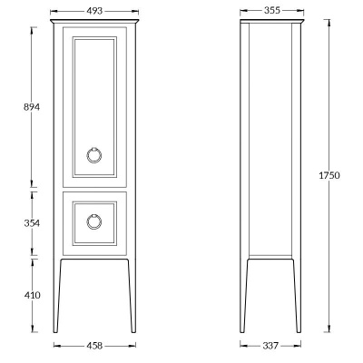 Пенал PLAZA Classic напольный 175, орех