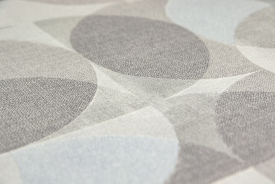 Обои виниловые на флизелиновой основе Шафран мотив, серый, круги