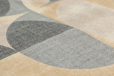 Обои виниловые на флизелиновой основе Шафран мотив, черный, круги