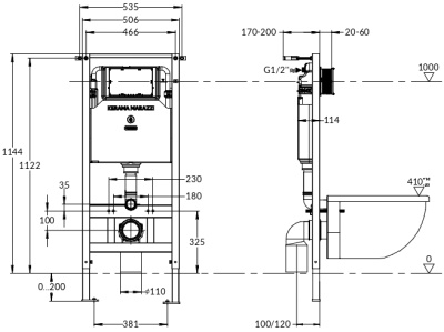 Скрытая система инсталляции для подвесного унитаза Скрытая система инсталляции для подвесного унитаза