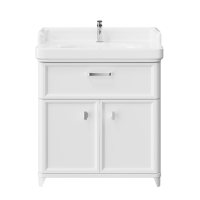 Тумба POMPEI напольная с ящиком и дверцами 80, белая глянцевая Тумба POMPEI напольная с ящиком и дверцами 80, белая глянцевая