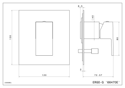 Встроенный однорычажный смеситель FUTURA для душа с переключателем на два потока, матовый черный Встроенный однорычажный смеситель FUTURA для душа с переключателем на два потока, матовый черный