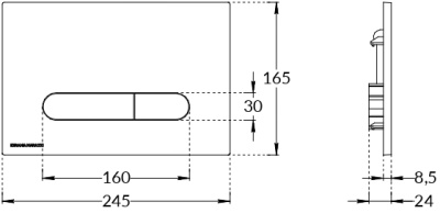Кнопка управления для скрытых систем инсталляции PRO, хром Кнопка управления для скрытых систем инсталляции PRO, хром