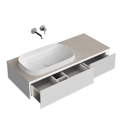 Тумба MAGICA подвесная 120, 2 ящика, утренний серый матовый Тумба MAGICA подвесная 120, 2 ящика, утренний серый матовый