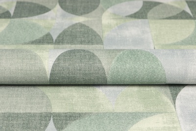 Обои виниловые на флизелиновой основе Шафран мотив, зелёный, круги Обои виниловые на флизелиновой основе Шафран мотив, зелёный, круги