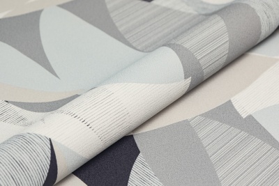 Обои виниловые на флизелиновой основе Шафран мотив, черный, листья Обои виниловые на флизелиновой основе Шафран мотив, черный, листья